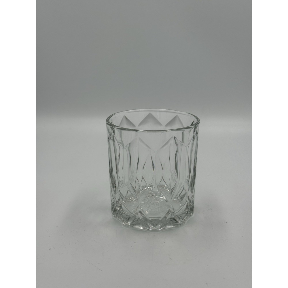 Crown Royal Diamond Cut Cathedral Embossed Rocks Whiskey Glass Drink Barware